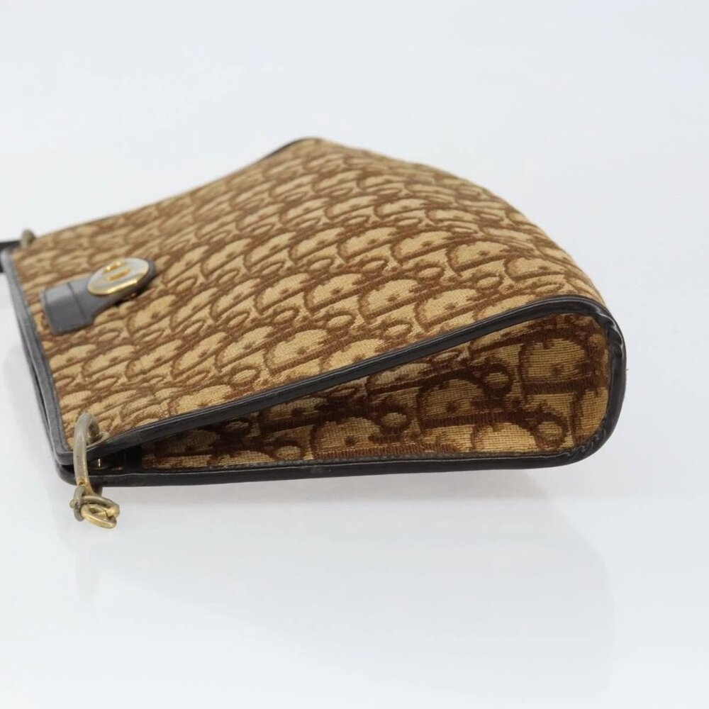 Christian Dior Trotter Canvas Shoulder Bag Brown Gold Auth 147503 - Picture 4 of 15